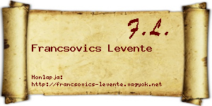 Francsovics Levente névjegykártya