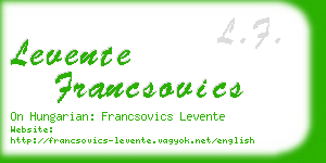 levente francsovics business card